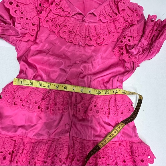 CeliaB Pink Ruffled Puff Sleeve satin Mini Dress nwt size Small - Picture 8 of 14